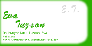eva tuzson business card