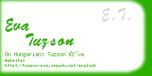 eva tuzson business card